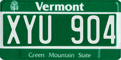 VT license plate XYU904