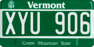 VT license plate XYU906