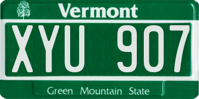 VT license plate XYU907