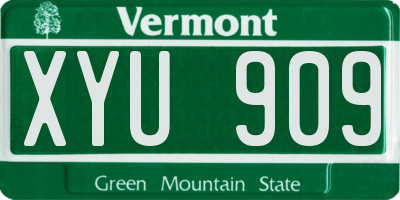 VT license plate XYU909