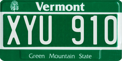 VT license plate XYU910