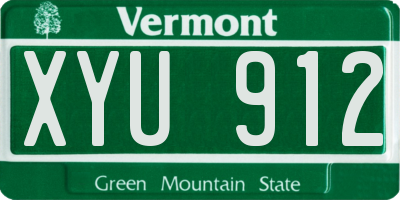VT license plate XYU912