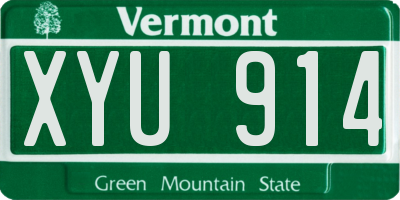 VT license plate XYU914