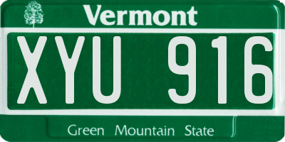 VT license plate XYU916