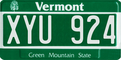 VT license plate XYU924