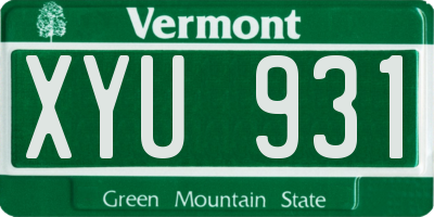 VT license plate XYU931