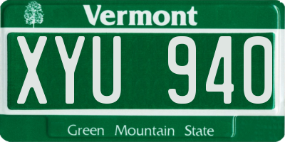 VT license plate XYU940