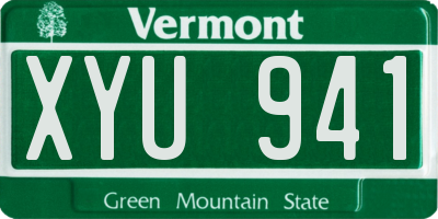 VT license plate XYU941