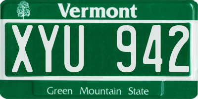 VT license plate XYU942