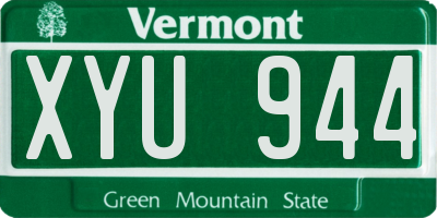 VT license plate XYU944