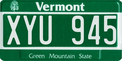 VT license plate XYU945