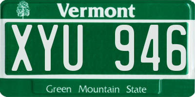 VT license plate XYU946