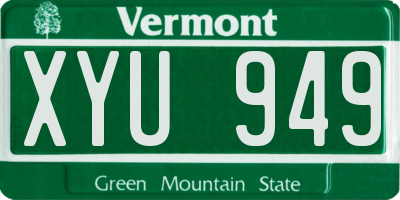 VT license plate XYU949
