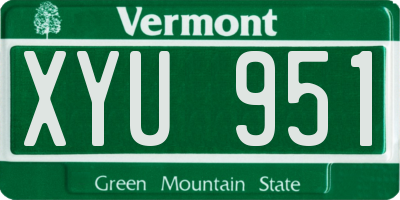 VT license plate XYU951