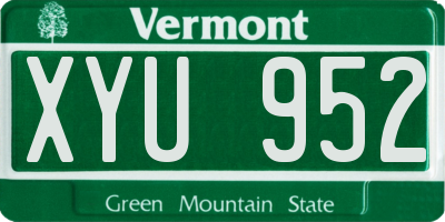 VT license plate XYU952
