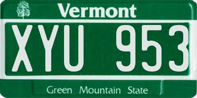 VT license plate XYU953