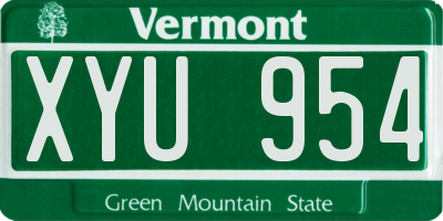 VT license plate XYU954