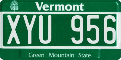 VT license plate XYU956
