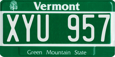 VT license plate XYU957