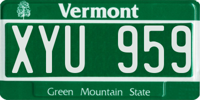 VT license plate XYU959