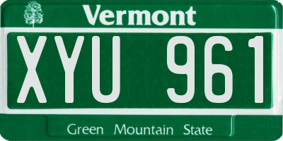 VT license plate XYU961