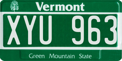 VT license plate XYU963