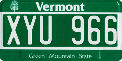 VT license plate XYU966