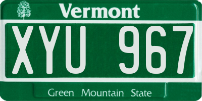 VT license plate XYU967