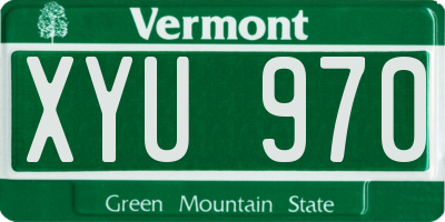 VT license plate XYU970