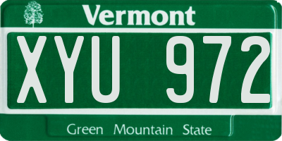 VT license plate XYU972