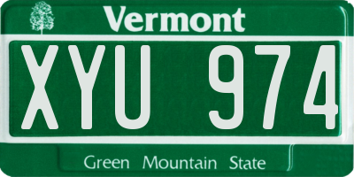 VT license plate XYU974