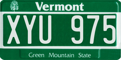 VT license plate XYU975