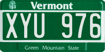 VT license plate XYU976