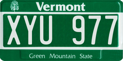 VT license plate XYU977