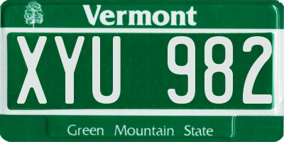 VT license plate XYU982