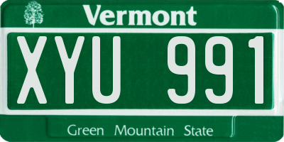 VT license plate XYU991