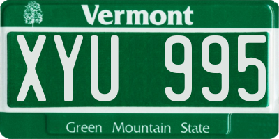 VT license plate XYU995