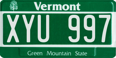 VT license plate XYU997