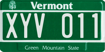 VT license plate XYV011