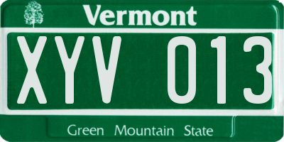 VT license plate XYV013