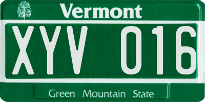 VT license plate XYV016