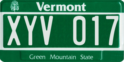 VT license plate XYV017