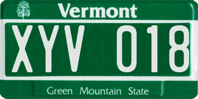 VT license plate XYV018