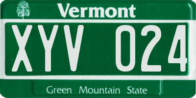 VT license plate XYV024