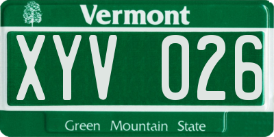VT license plate XYV026