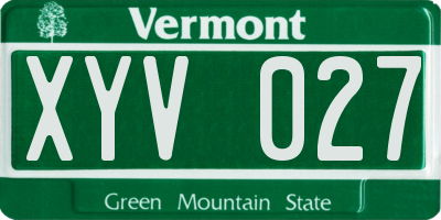 VT license plate XYV027