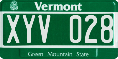 VT license plate XYV028