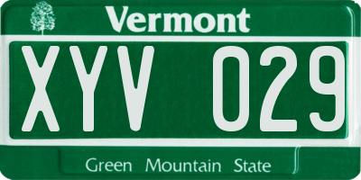 VT license plate XYV029