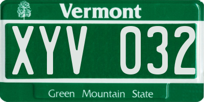 VT license plate XYV032