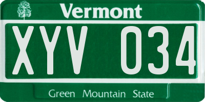 VT license plate XYV034